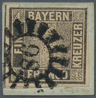 Bayern - Marken Und Briefe: 1849, Schwarzer Einser 1 Kreuzer Schwarz, Platte 2 Mit Zentrischem GMR " - Autres & Non Classés