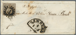 Bayern - Marken Und Briefe: 1849-50 1 Kr. Grauschwarz, Platte 2, Verwendet Auf Kleinformatigem Ortsb - Altri & Non Classificati