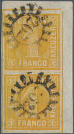 Bayern - Marken Und Briefe: 1862, Ziffern 1 Kr. Orangegelb Im Senkrechtem Paar Vom Rechten Oberen Ec - Altri & Non Classificati