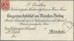 Bayern - Marken Und Briefe: 1862, 3 Kr. Rot Auf BISCHOFSBRIEF Mit SEHR SELTENEM Offenen Mühlradst. " - Altri & Non Classificati