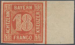 Bayern - Marken Und Briefe: 1862, 18 Kr. Orangerot, Allseits Voll- Bis Breitrandiges, Ungebrauchtes - Altri & Non Classificati