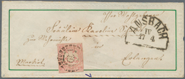 Bayern - Marken Und Briefe: 1867, Präge-Zierbrief Mit Grünem Rahmen Frankiert Mit Wappen 3 Kr. Rosa - Altri & Non Classificati