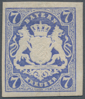 Bayern - Marken Und Briefe: 1868, Wappen 7 Kr. (dunkel)ultramarin (tiefe A-Farbe) Ungebraucht Mit Or - Other & Unclassified