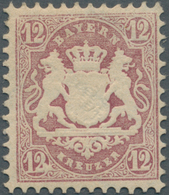 Bayern - Marken Und Briefe: 1870, Wappen 12 Kr. Purpurviolett Mit WZ 1 X Und Plattenfehler I: Linke - Altri & Non Classificati