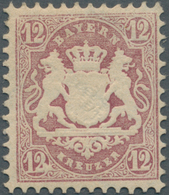 Bayern - Marken Und Briefe: 1870, Wappen 12 Kr. Purpurviolett Mit WZ 1 X Und Plattenfehler I: Linke - Autres & Non Classés