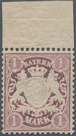 Bayern - Marken Und Briefe: 1876, Wappen 1 Mark Rötlichviolett Gezähnt Mit Wasserzeichen Weite Welle - Sonstige & Ohne Zuordnung