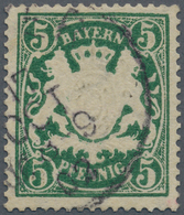 Bayern - Marken Und Briefe: 1890, 5 Pfg. Wappen Auf Ornament, Grün, Papier Y, Mit WZ 3, Gest. Einwan - Sonstige & Ohne Zuordnung