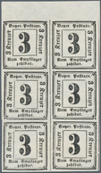 Bayern - Portomarken: 1862, 3 Kr. Schwarz, Allseits Voll- Bis Breitrandiger 6er-Block Vom Oberrand, - Altri & Non Classificati