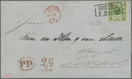 Bremen - Marken Und Briefe: 1859, 5 Sgr. Dunkelolivgrün Mit Ra2 "BREMEN 7.3.(63)" Auf Faltbriefhülle - Bremen