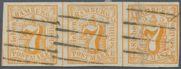 Hamburg - Marken Und Briefe: 1859, 7 S. Orange Im Waagerechten 3er-Streifen, Farbtief Und Allseits V - Hambourg