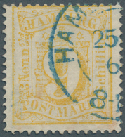 Hamburg - Marken Und Briefe: 1864, 9 S. Orangegelb Gezähnt Mit Blauem DKr. "HAM(BURG) 26...6.", Farb - Hamburg (Amburgo)