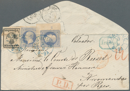 Hannover - Marken Und Briefe: 1864, Couvert Mit Durchstochenen Marken ½ Gr Schwarz Und 2x 2 Gr. Hell - Hannover