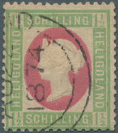 Helgoland - Marken Und Briefe: 1873, 1 ½ S Hellgrün/karmin (Mgl./rep.), Entwertet Mit Englischem Run - Helgoland
