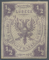 Lübeck - Marken Und Briefe: 1859, 1/2 Schilling Ungebraucht, Farbfrisch, Vollrandig Und Wie üblich O - Lübeck