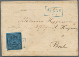 Oldenburg - Marken Und Briefe: 1852, 1/30 Th./ 2 2/5 Gr./ 1 Sgr. Schwarz Auf Grauultramarin, Type I, - Oldenburg