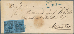 Oldenburg - Marken Und Briefe: 1859/61: 1 Gr. Schwarz Auf Blau, Waagerechtes Paar, Farbfrisch, Allse - Oldenburg