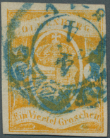 Oldenburg - Marken Und Briefe: 1861: ¼ Gr. Orange, In Schöner Frischer Farbe, Voll- Bis Breitrandig. - Oldenburg