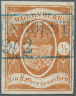 Oldenburg - Marken Und Briefe: 1861: ½ Gr. Dunkelbraun, In Frischer Farbe, Allseits Breitrandig, Bla - Oldenburg