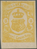 Oldenburg - Marken Und Briefe: 1961, 3 Gr. Zitronengelb, Farbfrisch Und Allseits Voll- Bis Breitrand - Oldenburg