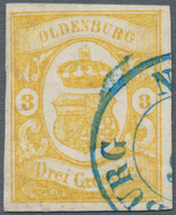 Oldenburg - Marken Und Briefe: 1861: 3 Gr. Zitronengelb, Besonders Farbfrisch, Allseits Breitrandig, - Oldenburg
