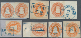 Oldenburg - Marken Und Briefe: 1862: Wappen ½ Gr. Orange, Eng Durchstochen, Lot Mit 9 Ausgesuchten E - Oldenburg