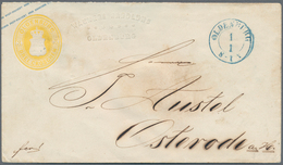 Oldenburg - Ganzsachen: 1861, Ganzsachen Umschlag 3 Groschen Gelb Mit ERSTTAGSSTEMPEL "OLDENBURG 1.1 - Oldenbourg