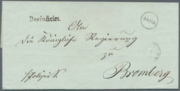 Preußen - Vorphilatelie: 1831, K1 "SAN.S." Zusammen Mit L1 "Desinficirt." Auf Desinfiziertem Cholera - [Voorlopers