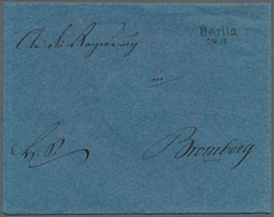 Preußen - Vorphilatelie: 1840 Ca., L2 "Berlin / 28 11", Klar Auf Gesiegeltem Blauen Briefumschlag An - Préphilatélie