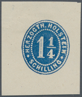 Schleswig-Holstein - Marken Und Briefe: 18665, Einzelabzug 1¼ Schilling Blauer Ungezähnter "Albin Ro - Andere & Zonder Classificatie