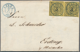 Württemberg - Marken Und Briefe: 1851, Zweimal Ziffern 3 Kr. Schwarz Auf C-Papierfarbe Pastellgelb A - Otros & Sin Clasificación