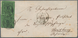 Württemberg - Marken Und Briefe: 1851, Zweimal 6 Kr Schwarz Auf Gelblichgrünem Seidenpapier Auf Couv - Altri & Non Classificati