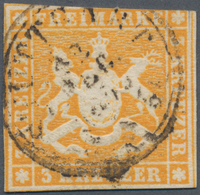 Württemberg - Marken Und Briefe: 1857, Wappenausgabe 3 Kr. Gelb Mit DOPPELTEM Seidenfaden (Abstand 1 - Altri & Non Classificati