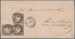 Württemberg - Marken Und Briefe: 1861, Wappen 1 Kr. Dunkelbraun, Eng Gezähnt, Dünnes Papier Als Drei - Altri & Non Classificati