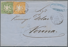 Württemberg - Marken Und Briefe: 1861/62, Wappen 6 Kr. Grün Eng Gez. + 3 Kr. Gelb Weit Gezähnt Als A - Altri & Non Classificati