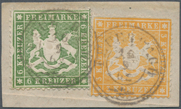 Württemberg - Marken Und Briefe: 1861, Wappen 6 Kr. Olivgrün Mit Plattenfehler: Halbmondförmige Einb - Altri & Non Classificati