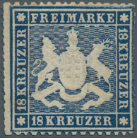 Württemberg - Marken Und Briefe: 1861, 18 Kr. Dunkelblau, Eng Gezähnt, Dünnes Papier, Ungebraucht Mi - Other & Unclassified