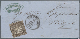 Württemberg - Marken Und Briefe: 1862, Wappen 1 Kr. Schwarzbraun, Weit Gezähnt Auf Orts-Briefhülle M - Altri & Non Classificati