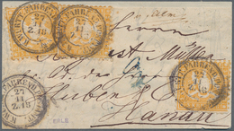 Württemberg - Marken Und Briefe: 1862, Dreimal Wappen 3 Kr. Orangegelb, Weit Gezähnt Auf Fast Vollst - Altri & Non Classificati