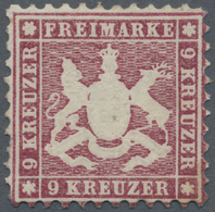 Württemberg - Marken Und Briefe: 1862, Wappenausgabe 9 Kr. Dunkelkarmin, Ungebraucht Ohne Gummi, Far - Altri & Non Classificati