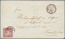 Württemberg - Marken Und Briefe: 1862, Wappen 9 Kr. Lilarot, Weit Gezähnt Auf Couvert Von "STUTTGART - Altri & Non Classificati