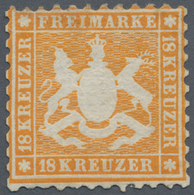 Württemberg - Marken Und Briefe: 1863, Wappenausgabe 18 Kr. Orangegelb, Weit Gezähnt, Ungebraucht Oh - Altri & Non Classificati