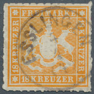 Württemberg - Marken Und Briefe: 1865, Wappen 18 Kreuzer Durchstochen, Orangegelb Mit Plattenfehler: - Altri & Non Classificati