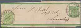 Württemberg - Marken Und Briefe: 1872/74, Zwei GA-Streifbänder 1 Kr. Grün Mit Extrem Seltenen Zusatz - Altri & Non Classificati