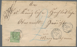 Württemberg - Marken Und Briefe: 1872, Ovalausgabe 1 Kr. In Seltener B-Farbe Olivgrün Und K2 "CREGLI - Altri & Non Classificati