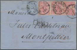 Württemberg - Marken Und Briefe: 1868, Ovalausgabe 3 Kr. Rosa, Drei Marken Auf Faltbrief Von "STUTTG - Other & Unclassified