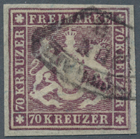 Württemberg - Marken Und Briefe: 1873, Wappen 70 Kreuzer Braunlila Mit Einfachen Trennungslinien Und - Altri & Non Classificati