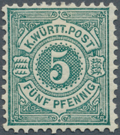 Württemberg - Marken Und Briefe: 1890, Freimarke 5 Pf. In Seltener Farbe Schwarzblaugrün, Einwandfre - Other & Unclassified