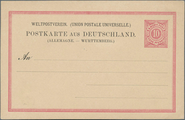 Württemberg - Ganzsachen: 1878. Auslandskarte 10 Pf Rot Ziffer, Mit Setzfehler "WÜRTEMBEEG", Ungebra - Other & Unclassified