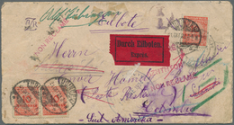 Württemberg - Besonderheiten: 1923 (31.10), Eilbrief Von Tübingen Nach Kolumbien, Von Dort Weiterges - Sonstige & Ohne Zuordnung