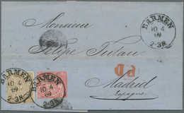 Norddeutscher Bund - Marken Und Briefe: 1869, 5 Gr. Durchstochen Und 1 Gr. Gezähnt Je Mit Stempel "B - Autres & Non Classés